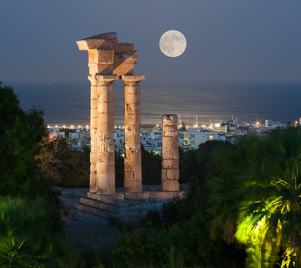 Acropolis of Rhodes is located on top of the outskirts of Rhodes town.